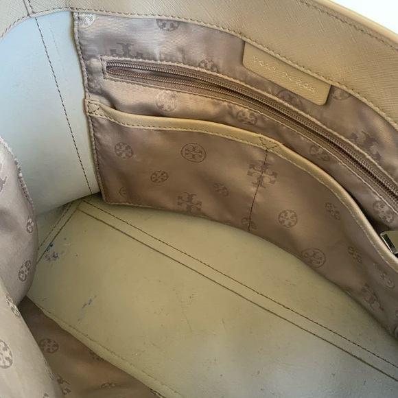 Tory Burch Leather York Tote Grey Saffiano Leather Purse - Picture 11 of 16